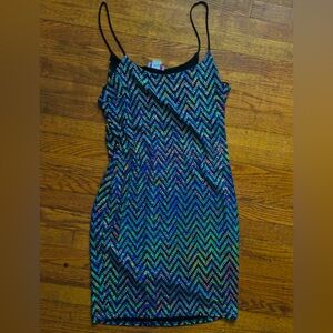 Multicolor Chevron Mini Dress